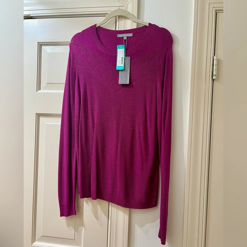 Women's Daniel Rainn Dark Pink Sweater - Picture 3 of 8